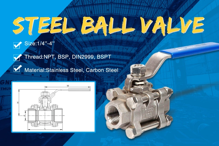 Stainless Steel High Pressure Ball Valve 2PC NPT Threads