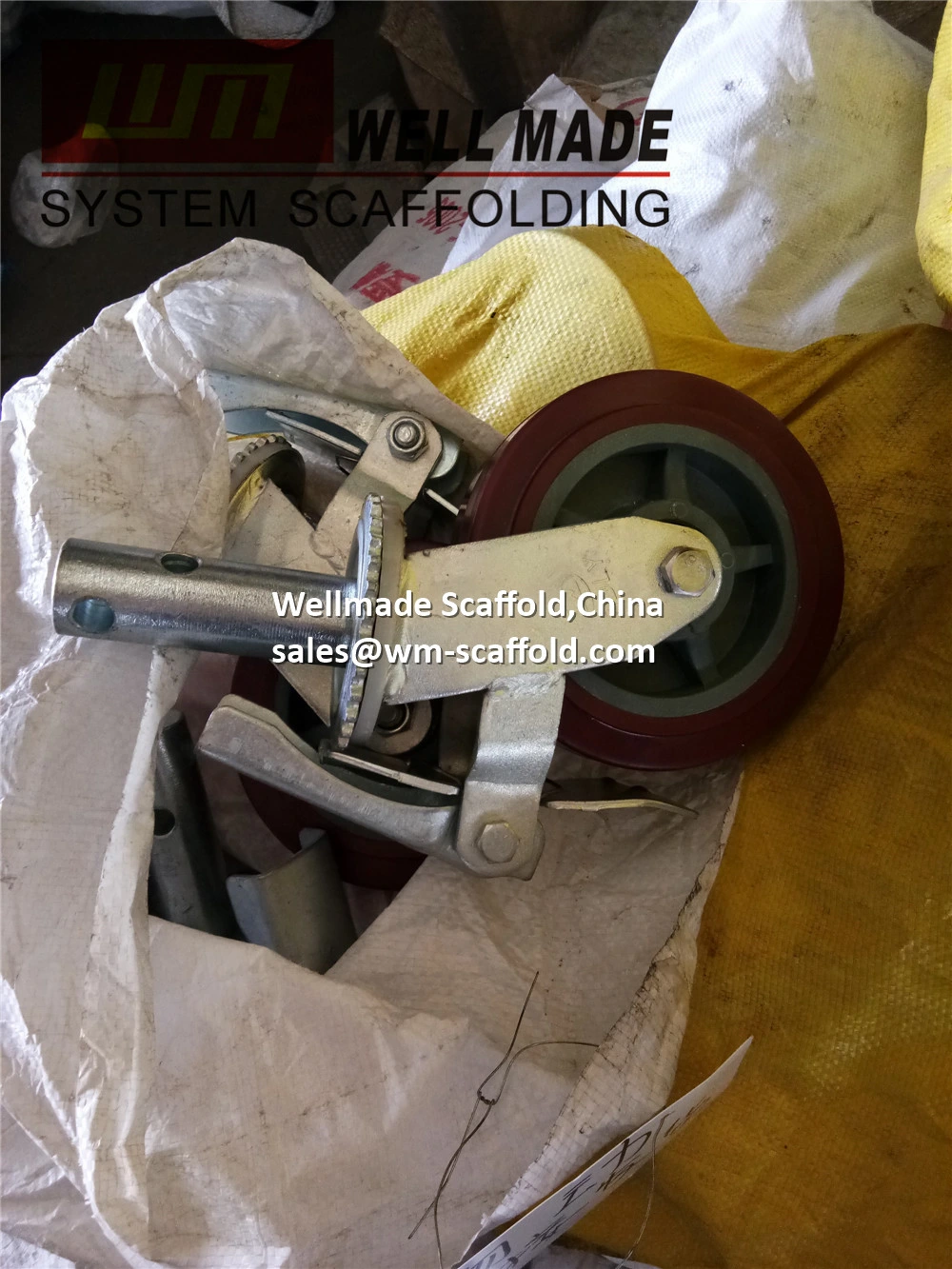 Scaffolding Wheel Heavy Duty Black Rubber Caster with Brake