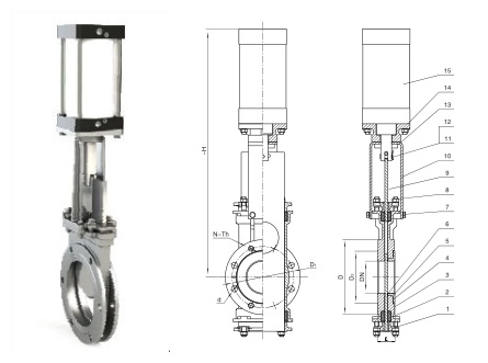 Stainless Steel Knife Gate Valve with Pneumatic Actuator
