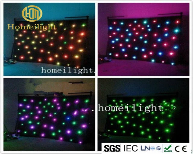 Wedding Party Decoration Fireproof LED Star Curtain in Effect Light