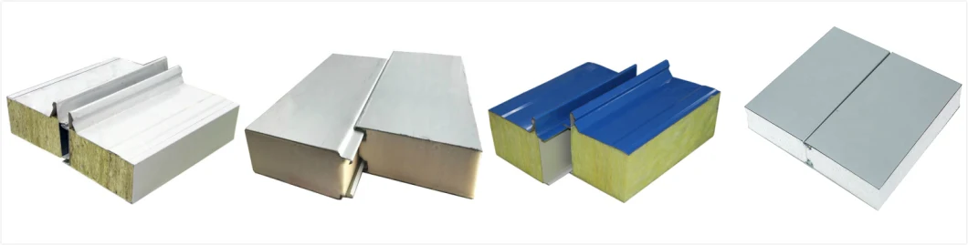 Fireproof Rockwool/EPS Insulated Steel Roof/Wall Sandwich Panel Panels for Steel Buildings