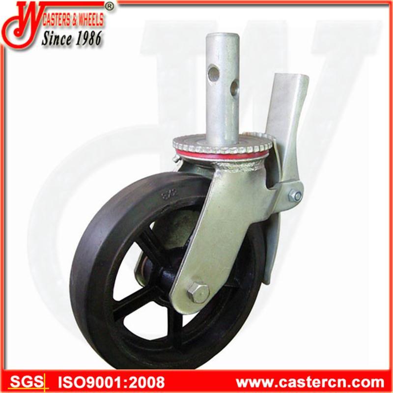 Heavy Duty Round Stem Industrial Scaffold Casters 450 Kg Capacity