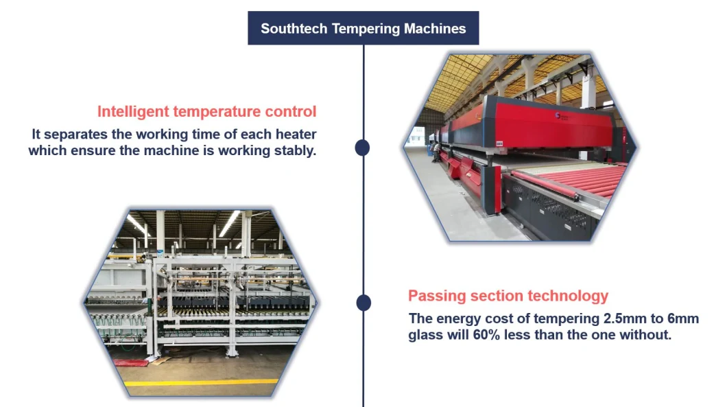 Southtech Full Automatic Energy Saving Passing Flat/Bending Tempered Glass Manufacturing Machine