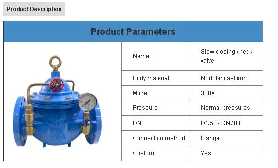 300X Check Valve Ductile Cast Iron Cast Steel Water Pressure Regulator Pressure Reducing Valve
