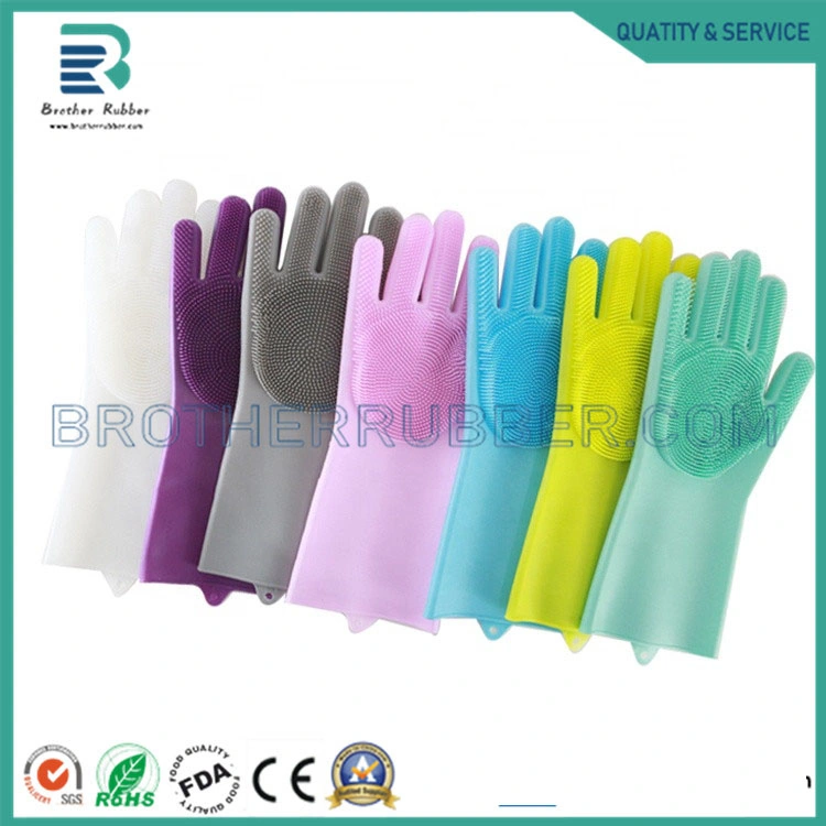 Food Grade Heat Resistant Silicone Colorful Kitchen Magic Cleaning Tools Silicone Dish Washing Gloves