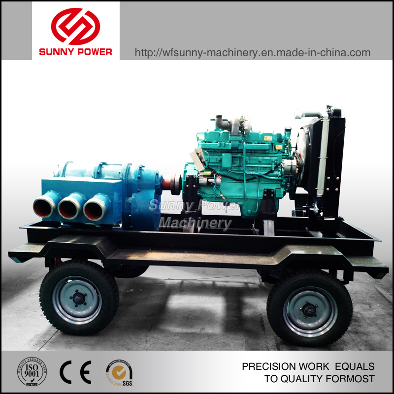 12inch Diesel Water Pump for Waste Water Discharge with Trailer