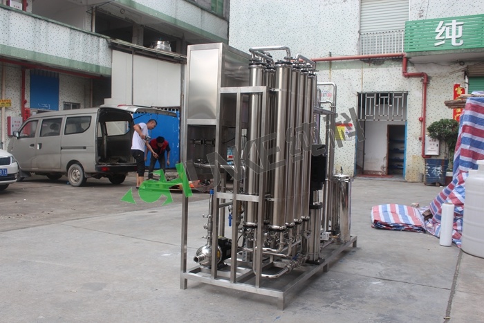 Stainless Steel Automatic Filter Pure Water Machinery Line RO with Stainless Steel Water Storage Tanks