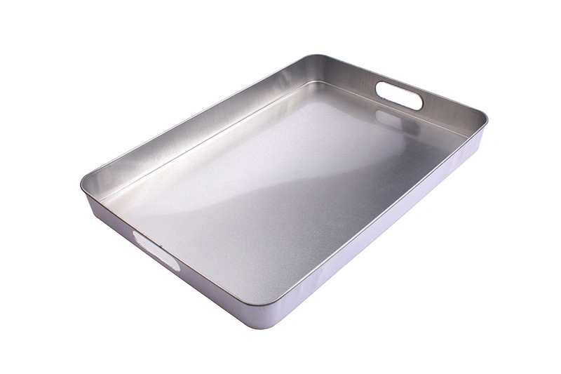 Rectangular Biscuit Box Tin Can Sealing Lid Can Be Customized Size Lid with Handle Metal Tray