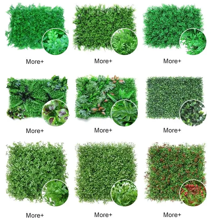 Manufacture Plastic Artificial Boxwood Hedge Artificial Green Grass Wall for Garden