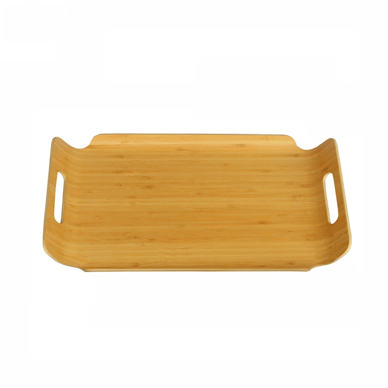 Large Bamboo Serving Tray Set Ottoman Food Breakfast Tray for Coffee Table