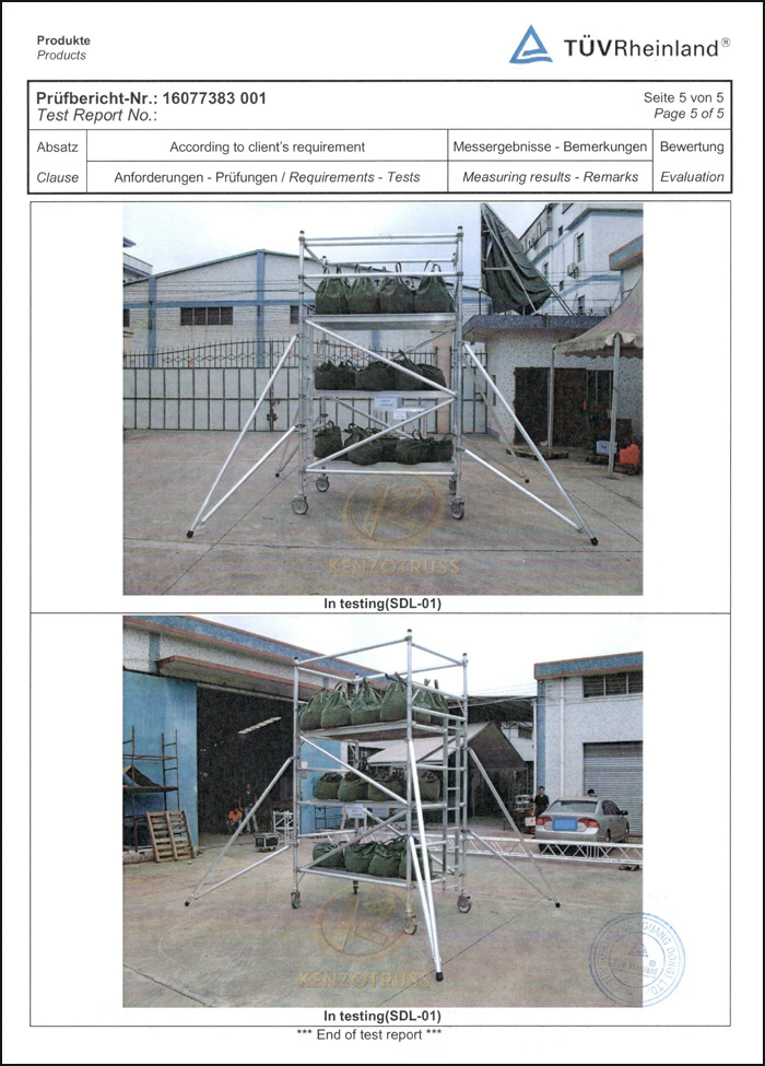 Mobile Aluminum Ladder Scaffolding Platform Tower for Construction Building