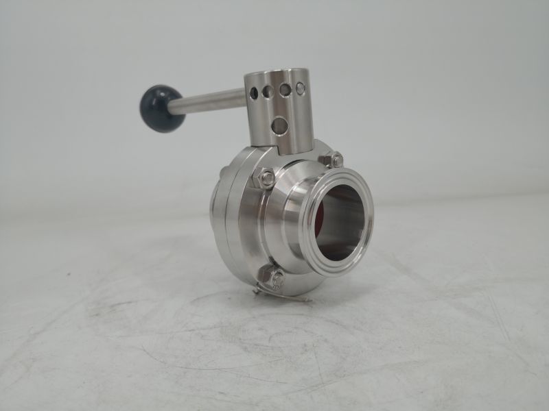 1" Sanitary Stainless Steel Butterfly Valve with Stainless Steel Handle