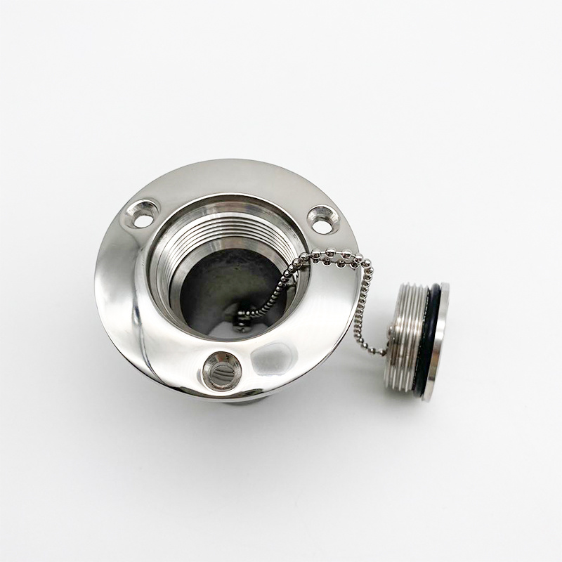 Stainless Steel 316 50*38mm Drain Plug Scupper Plug Cabin Outfall Valve with High Polished Head