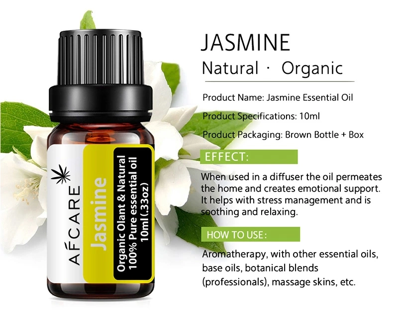 Factory Price Natural Jasmine Essential Oil 100% Pure Natural Skin Care Body Massage Oil Aromatherapy Oil, Jasmine Oil