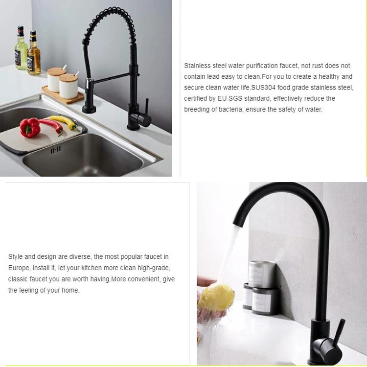 Hot Selling Black Stainless Steel Paint Faucet Black Square Faucet