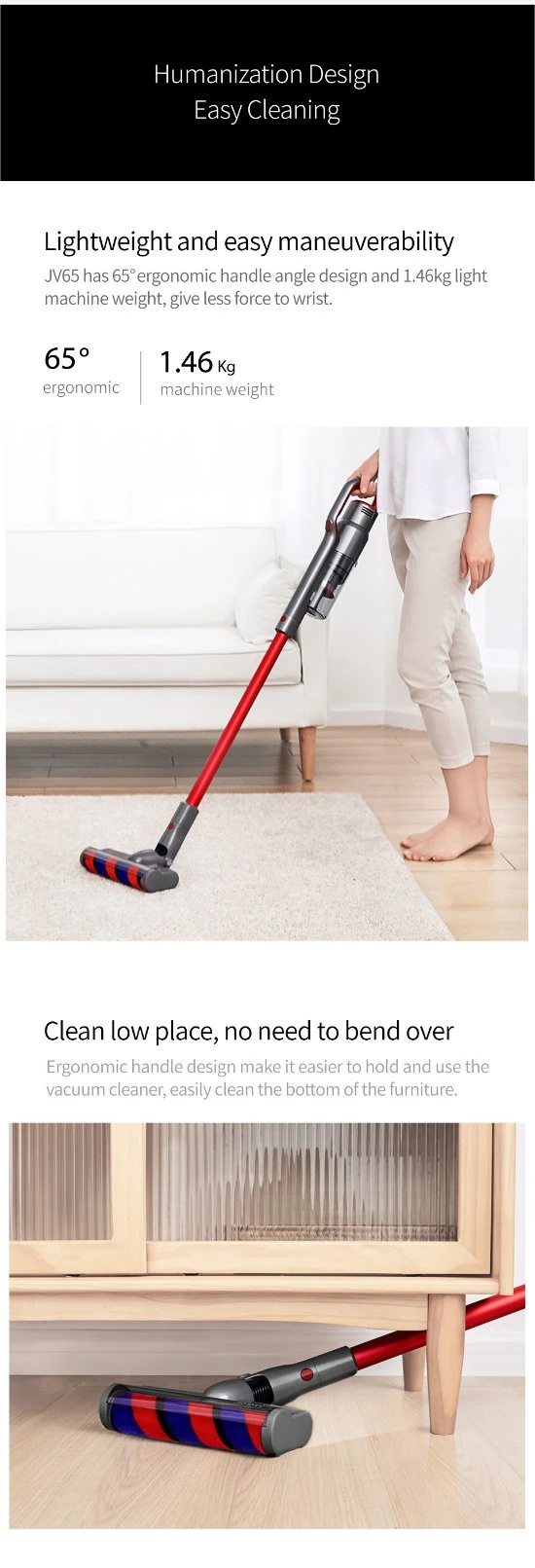 New Upgrade Jimmy Jv65 Wet and Dry Vacuum Cleaner Strong Suction Handheld Cordless Vacuum Cleaner