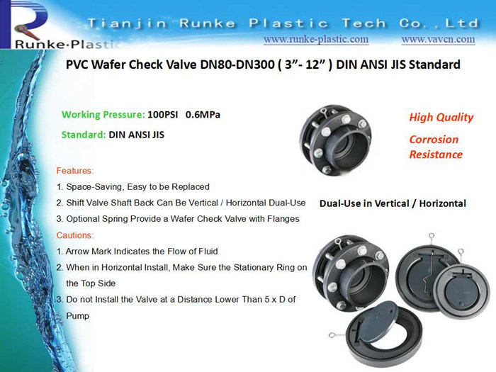 High Quality Plastic Check Valve UPVC Wafer Check Valves PVC Swing Check Valves DIN ANSI JIS Standard for Water Supply