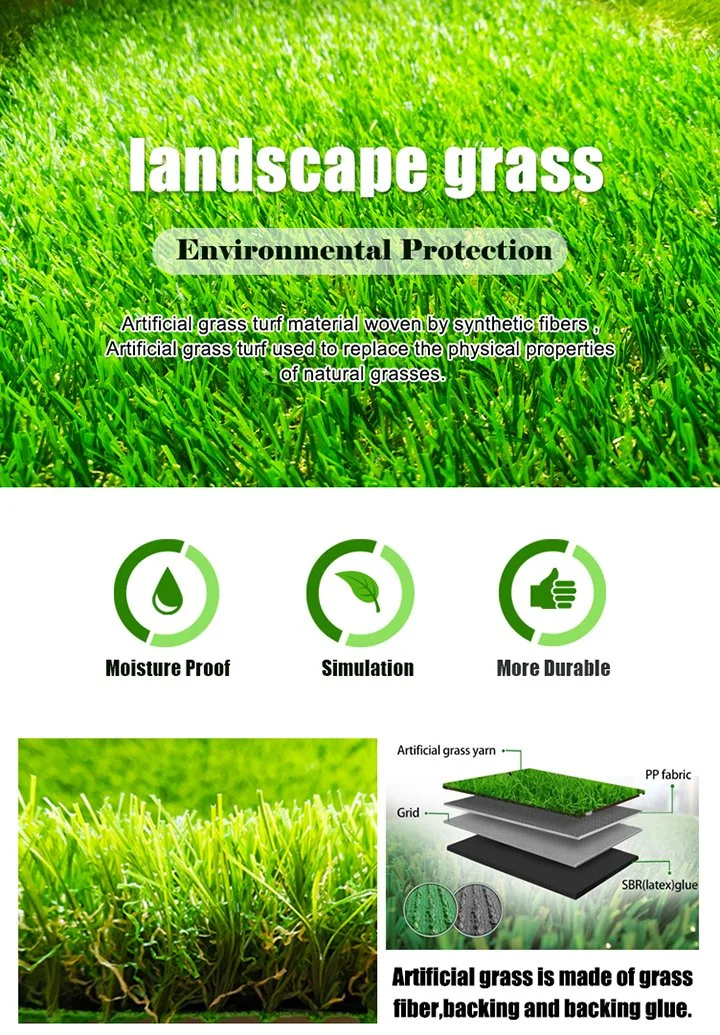 Green Natural Garden Fake Artificial Grass Carpet for Balcony Artificial Turf for Garden