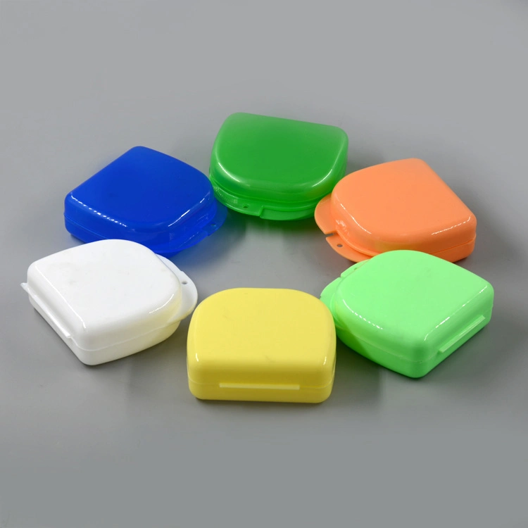 Retainer Case with Mirror Dental False Tooth Plastic Mirror Cleaning Denture Cleaning Holder Case Box
