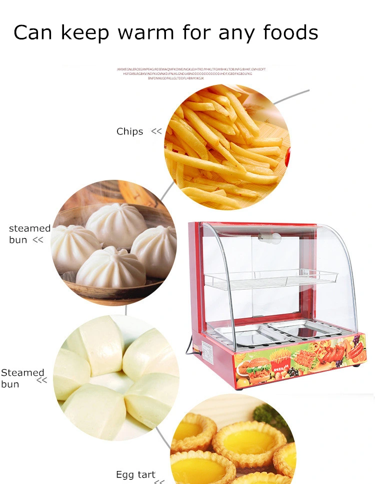 Adjustable Thermostat 6 Layers Steamed Buns Ark Bread Steaming Machine Bread Warmimg Showacase