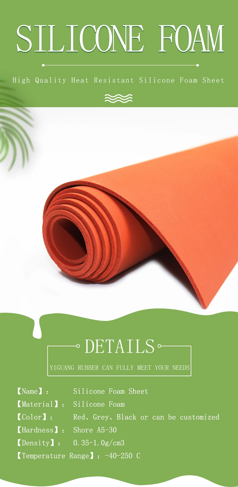 Red Black Gray Heat Resistant Silicone Sponge Foam Sheet for Heat Press