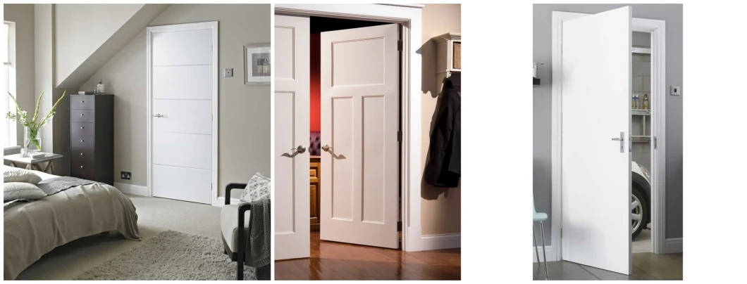Kangton Brand Door Flush Style with Groove 2 Panel Design White Painted Wooden Door/Interior Door