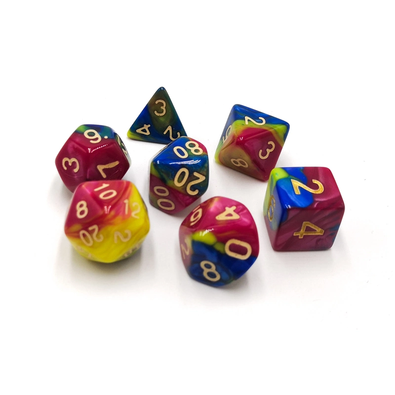 Custom Six-Sided Mixed Color Board Game Dice Plastic Polyhedral Dice Guang Dong