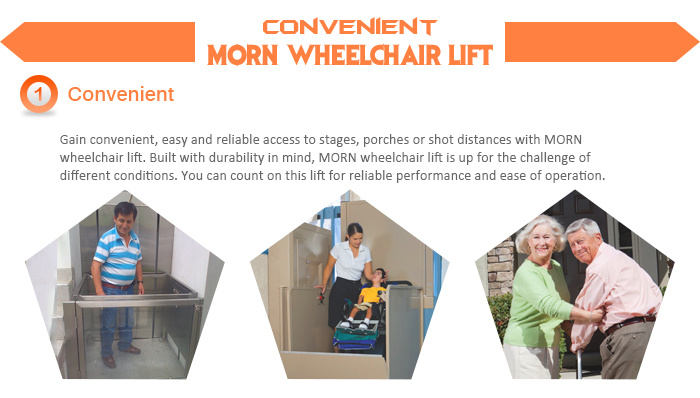 2.8m Vertical Handicap Wheelchair Lift for Stair Access