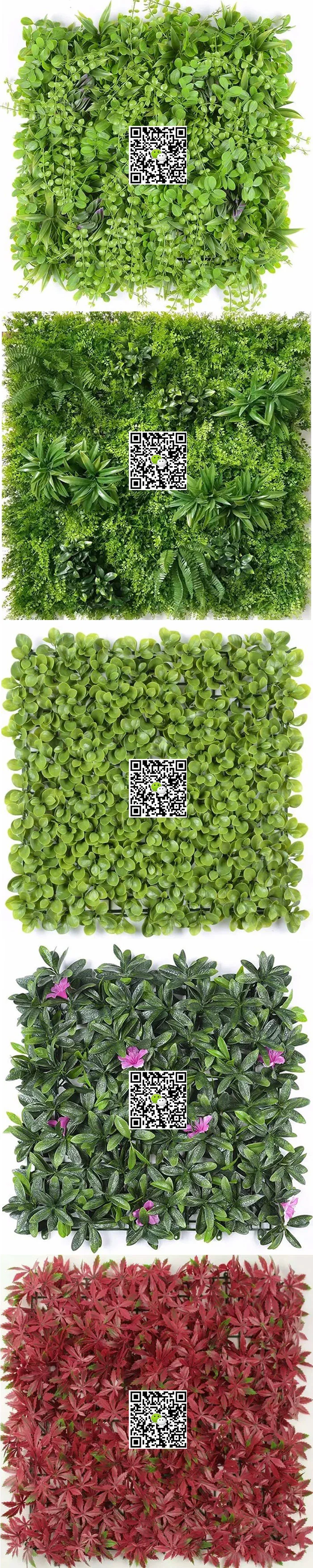 Anti-UV Natural Looking Artificial Grass Turf Green Wall Synthetic Plant Foliage Vertical Garden for Landscape Planting