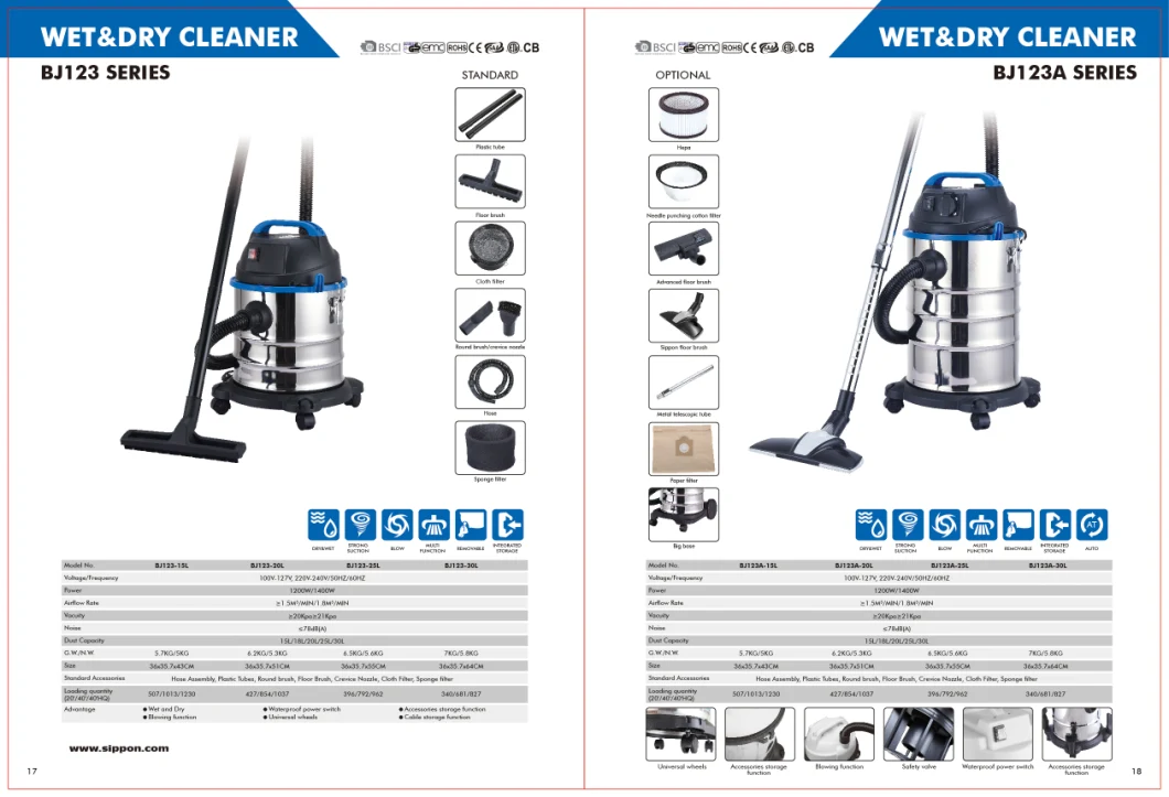 Bagless Wet&Dry Vacuum Cleaner with Blowing Function