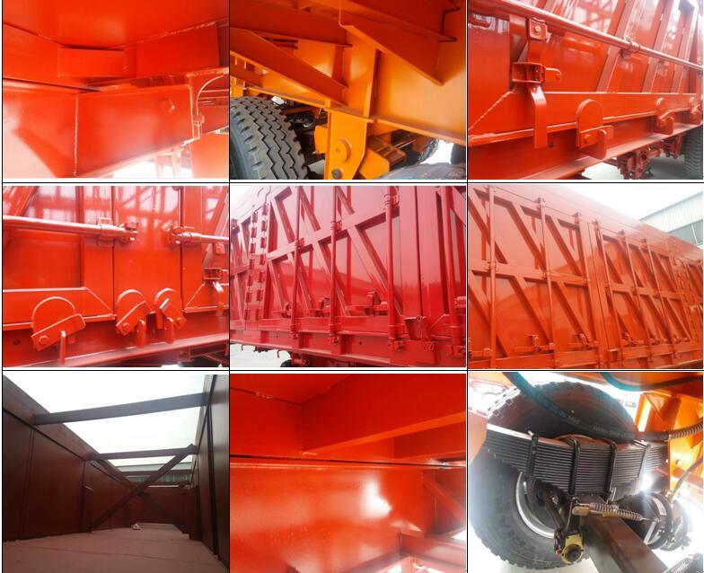 Container Side Discharge/Dump Semi Trailer with Higher Board/Twist Lock