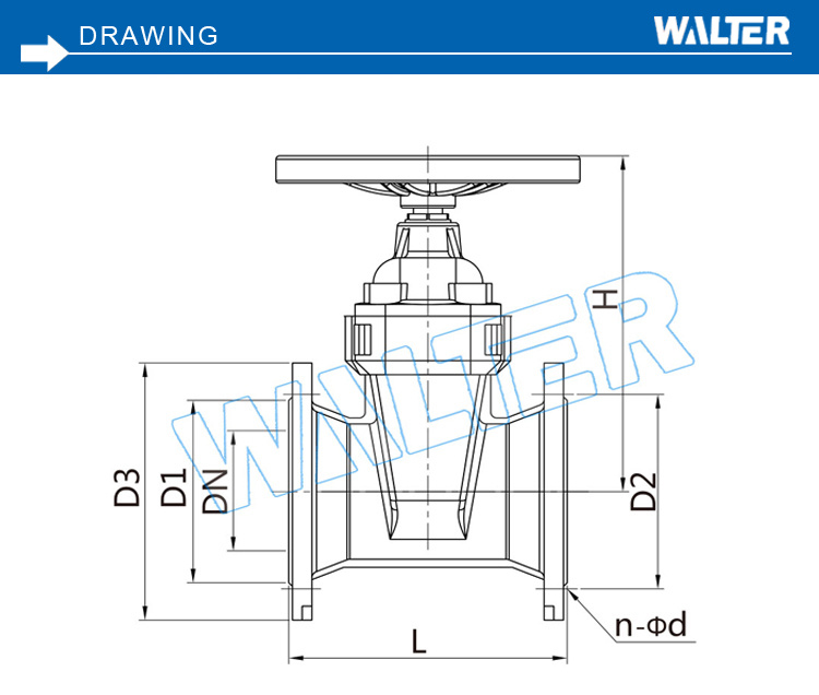 Water System Industrial Non-Rising Stem Gate Valve