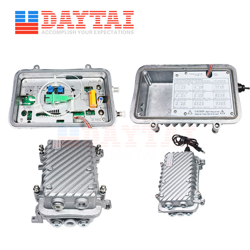 Outdoor 2 Way Output Optical Receiver with AGC Suitable for Drop Cable