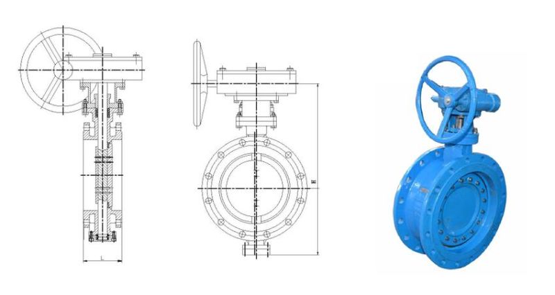 Russia Approved Double Eccentric Flanged Rubber Seated Butterfly Valve