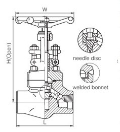 Forged Steel A105 Globe Valve Threaded Trim No. 1