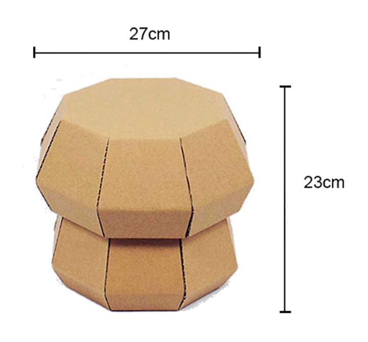 Mushroom Cardboard Paper Light Weight Flat Packaging Chair for Kids Creative Painting Safe Play