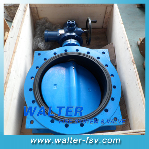 Pn16 Worm Gear Soft Seal Flange Butterfly Valve