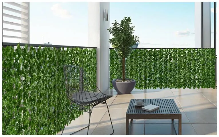 Outdoor PVC Garden Artificial Green Grass Leaf Fence