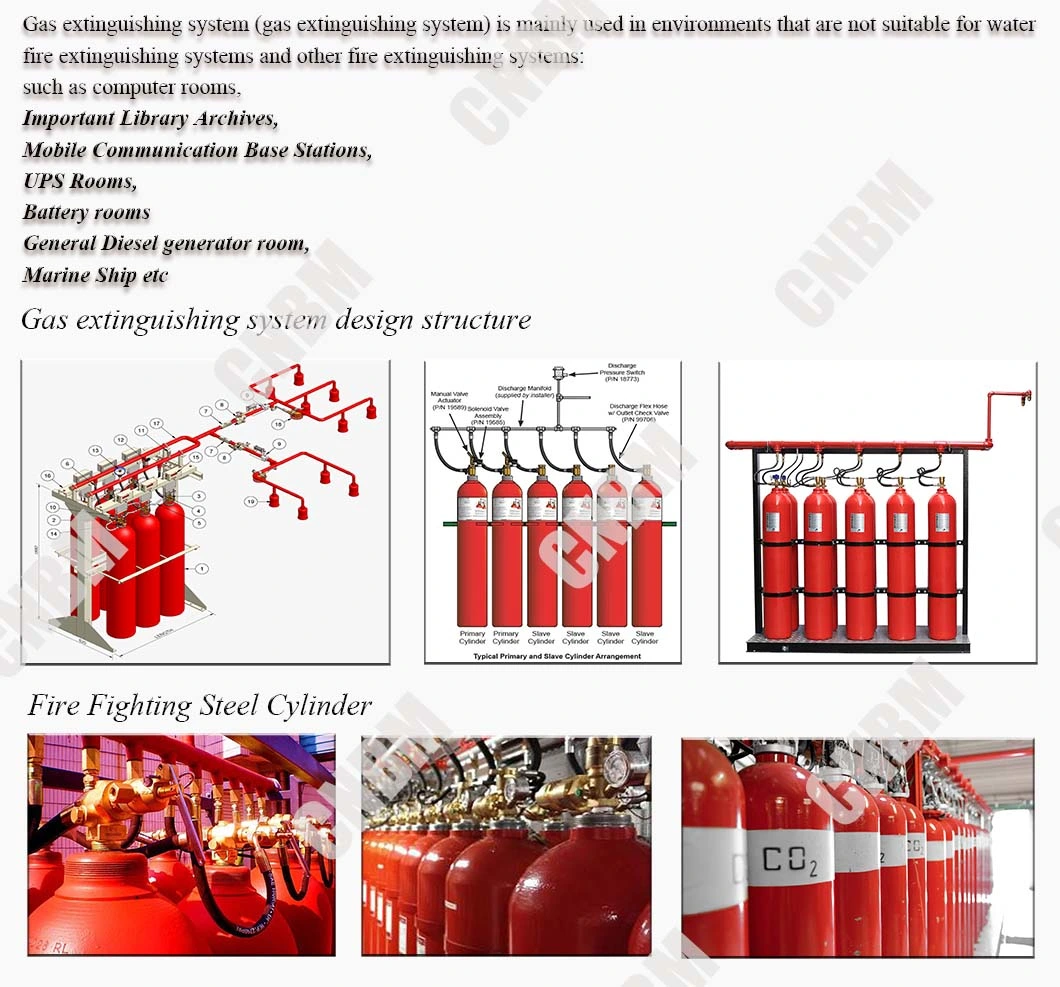 BV Approved ISO9809-1 279-84L Fire Fighting CO2 Tank Cylinder Ig5412 Extinguisher CO2 Gas Fire Extinguisher Aerosol Gas Fire Fighting Cylinder