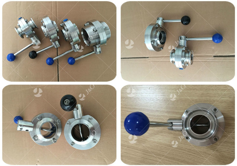 Food Grade Stainless Steel Sanitary Tri Clamp Butterfly Valve with 4 Position Round Pull Handle