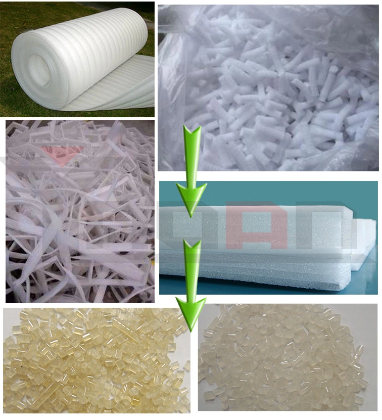 Waste Expandable Polyethylene EPE Foam Sheet Recycling Pelletizing Granulating Machine