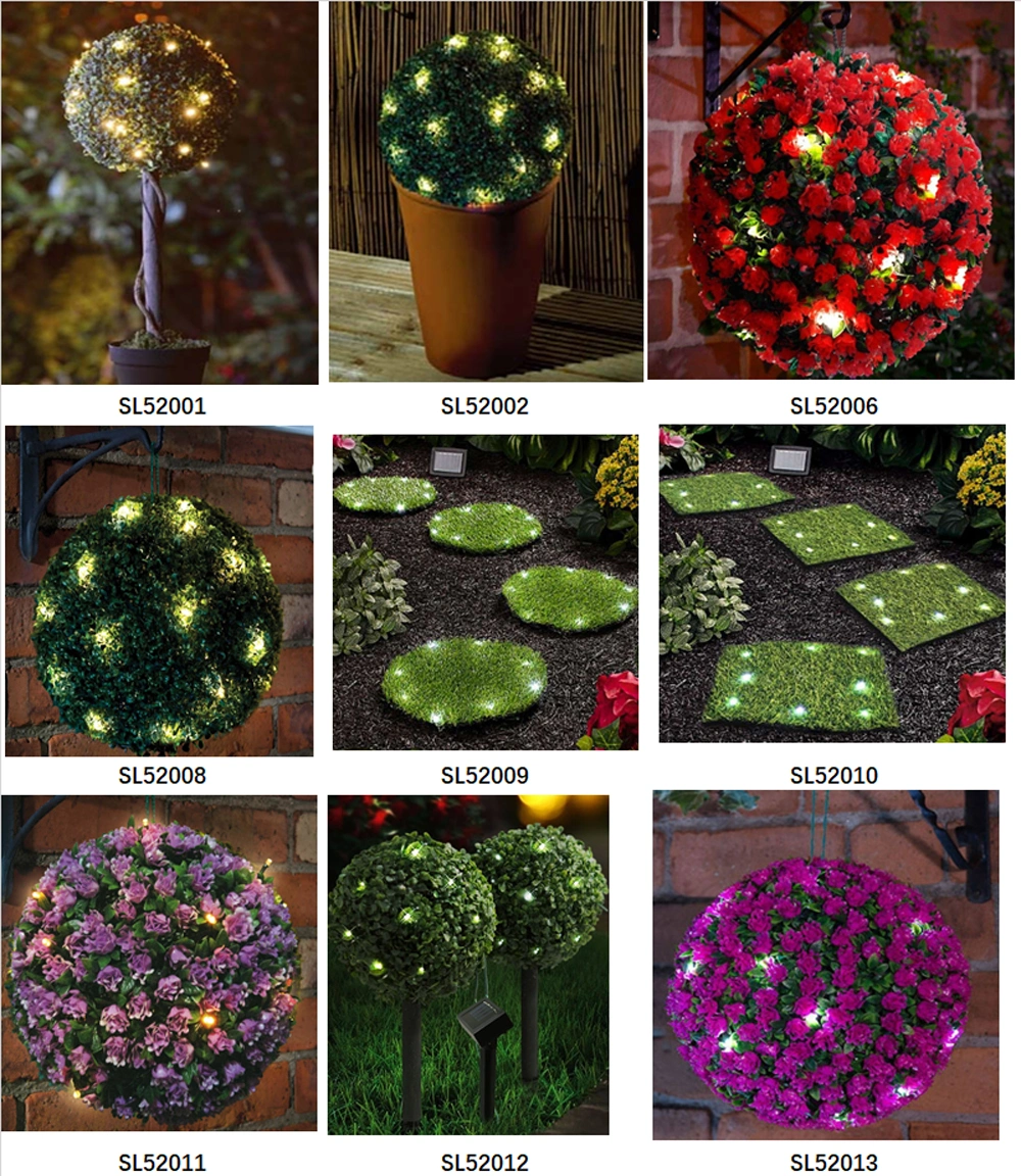Artificial Plant Decorative Square String Lights Glass Lawn for Backyard, Balcony, Garden, Wedding and Home Decoration