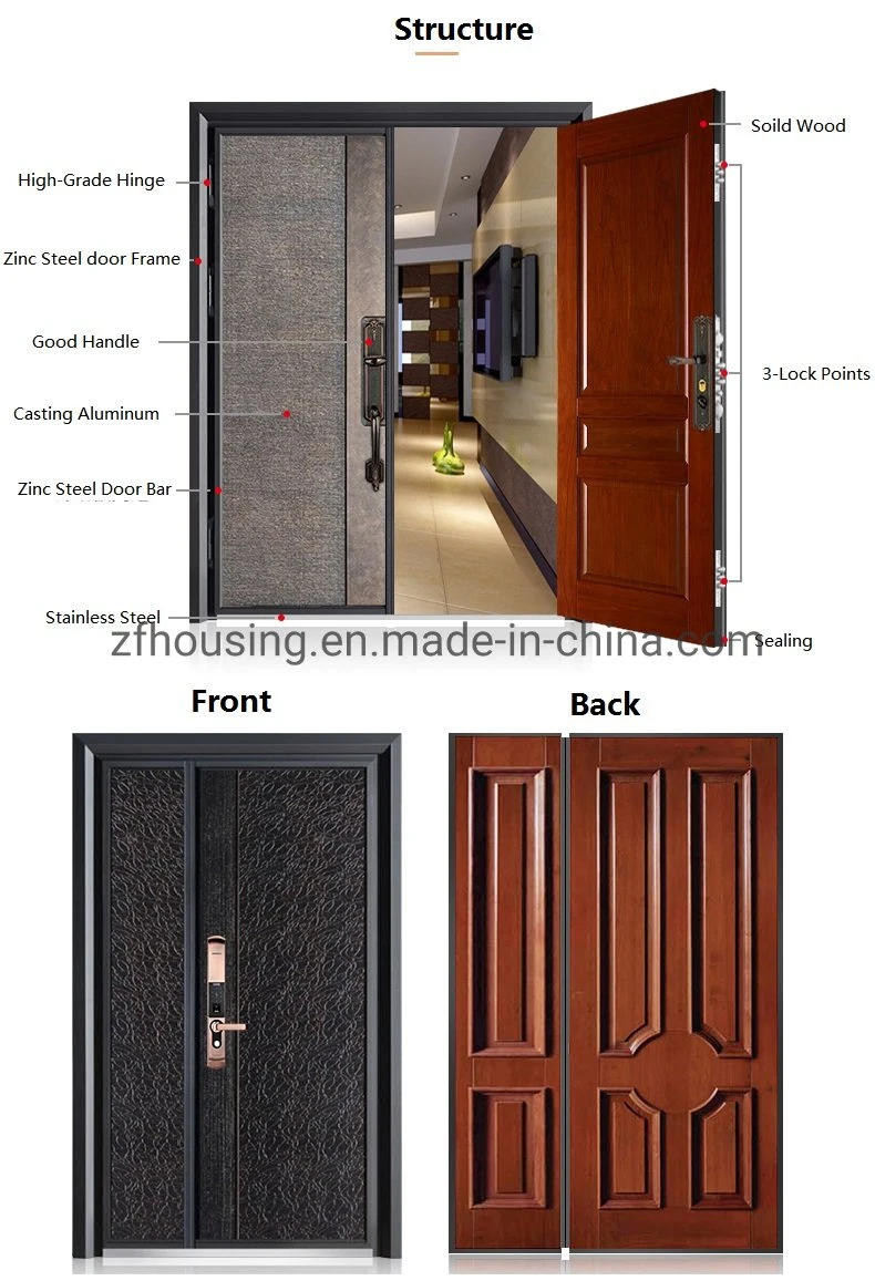 House Front Door Designs Steel Entry Exterior Door, Security Steel Door, Cast Aluminium Door