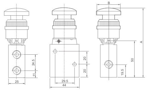 Jm Mechanical Control Valve 3 Way Pneumatic Control Valve