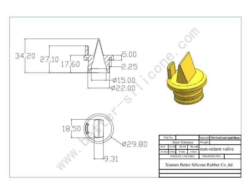 Standard Replacement One Way Control Silicone Duckbill Valve for Breast Pump