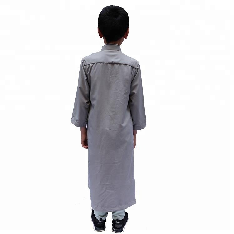 Boys Long Sleeve Solid Saudi Arab Islamic Muslim Dubai Robe