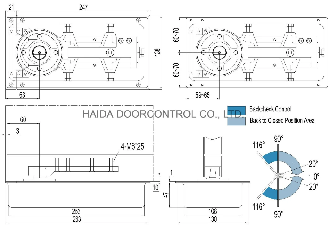 Glass Door Hinge Door Control Hardware Floor Hinge HD 125