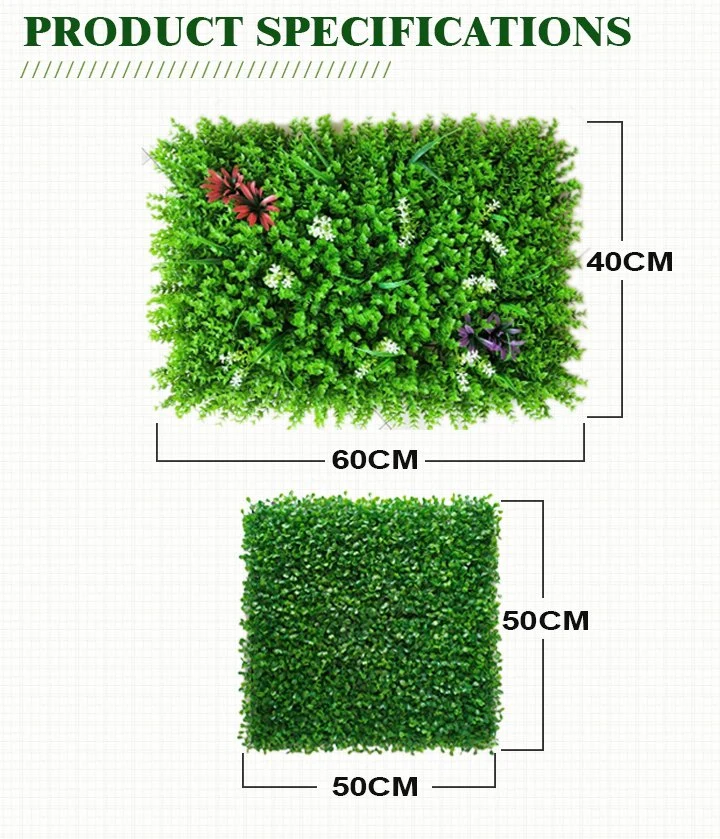 Grass Wall Panel Artificial Boxwood Panels Hedge UV Protected Greenery Wall for Garden Fence Backyard Home