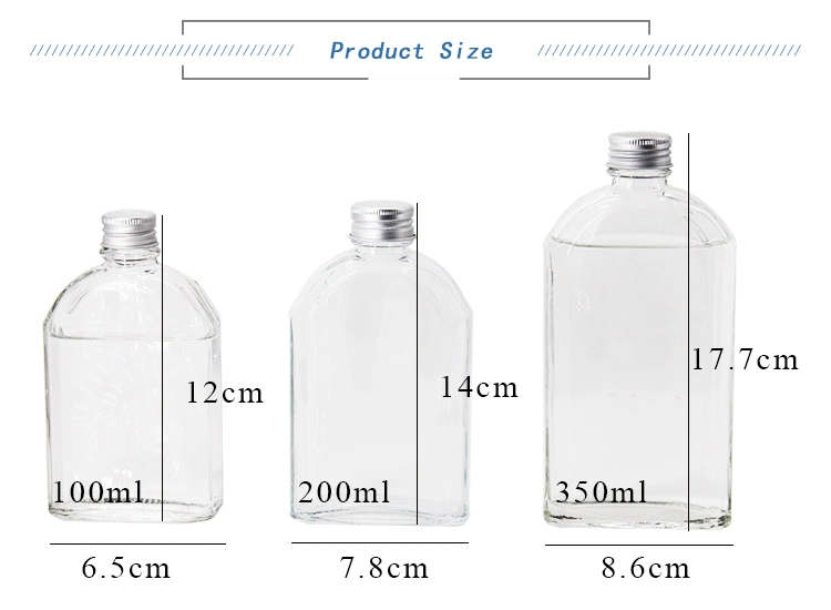 200ml 500ml Screen Printing Screw Lid Clear and Frosted Flat Coffee Glass Bottle for Liquor Wine