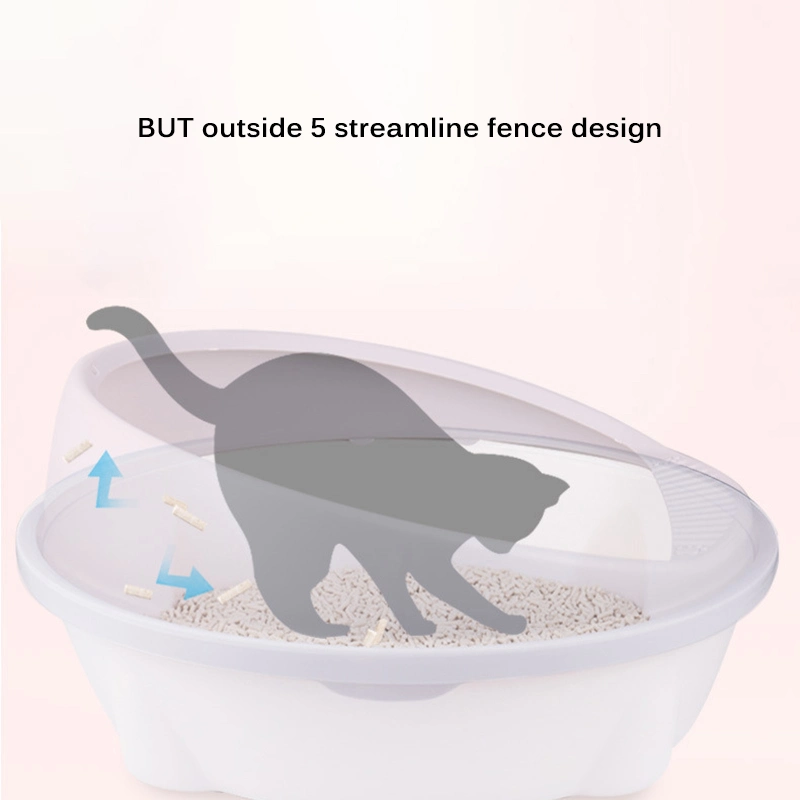 Semi Closed Litter Sand Box Scoop Anti-Splash Portable Plastic Large Deodorant Sandpit Cat Self Cleaning Cat Litter Tray